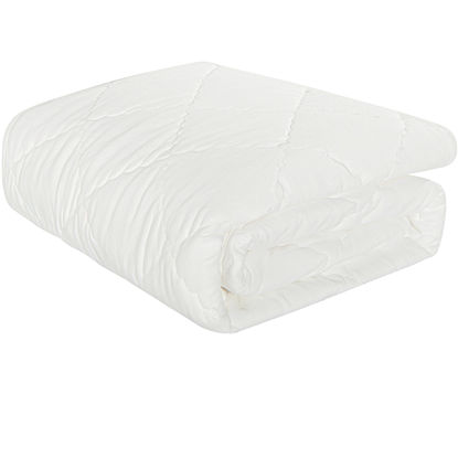 Picture of NTBAY Down Alternative Oversized Toddler Comforter, Super Soft and Warm Solid Color Baby Crib Quilted Blanket, 43x60 inches, White
