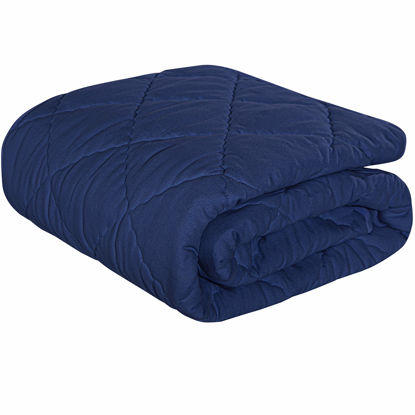 Picture of NTBAY Down Alternative Oversized Toddler Comforter, Super Soft and Warm Solid Color Baby Crib Quilted Blanket, 43x60 inches, Navy Blue