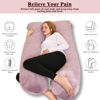 Picture of Chilling Home Pregnancy Pillow, U Shape Pregnancy Pillows for Sleeping, 55in Body Pillow for Sleeping, Body Pillows for Adults, Maternity Pillow, Velvet Removable Cover, Pink