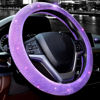 Picture of Valleycomfy Steering Wheel Cover for Women Bling Bling Crystal Diamond Sparkling Car SUV Wheel Protector Universal Fit 15 Inch (Purple,Standard Size(14" 1/2-15" 1/4))