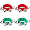 Picture of JJUNW 4 PCS Wrist Bells, Percussion Instruments, Jingle Bells Christmas Musical Rhythm Wrist Shaking Percussion Orchestra Rattles, for Kids Party Christmas Decor Dance Band Performance (Red+Green)