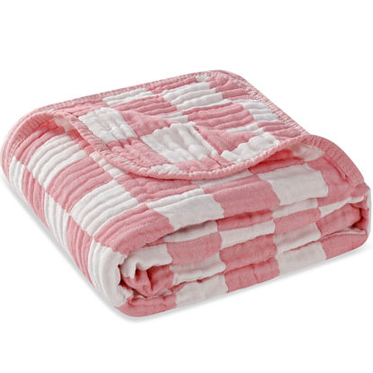 Picture of HardNok Ultra Soft Muslin Baby Blanket, Made of Viscose from Bamboo and Muslin from Cotton, A Versatile Swaddle and Bed Blanket for Babies, Toddlers, Boys, and Girls (1 Pack).