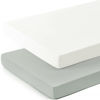 Picture of GRSSDER Mini Crib Sheets Fitted, Pack and Play Sheets 2 Pack, Ultra Soft Stretchy Pack N Play Sheets, Universal Fit for Playard Mattress, Jersey Crib Sheets Neutral for Boys and Girls, Gray/White
