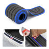 Picture of 8sanlione Car Rear Bumper Protector Guard, Anti-Scratch Abrasion Rubber Trunk Door Entry Sill Guard, Non-Slip Vehicle Trim Cover Protection Strip, Car Accessories (Blue Edge/Red Flag/35.4"x2.7")