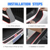 Picture of 8sanlione Car Rear Bumper Protector Guard, Anti-Scratch Abrasion Rubber Trunk Door Entry Sill Guard, Non-Slip Vehicle Trim Cover Protection Strip, Car Accessories (Blue Edge/Red Flag/35.4"x2.7")