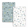 Picture of GRSSDER Stretchy Ultra Soft Jersey Knit Fitted Pack n Play Playard Sheets Set 2 Pack，Portable/Mini Crib Sheets, Crown and Cloud for Girls and Boys
