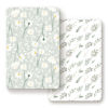 Picture of GRSSDER Stretchy Ultra Soft Jersey Knit Fitted Pack n Play Sheets Set 2 Pack, Universal Fitted Portable Pack and Play/Mini Cribs Sheets for Girls, Stylish Watercolor Daisy Flower
