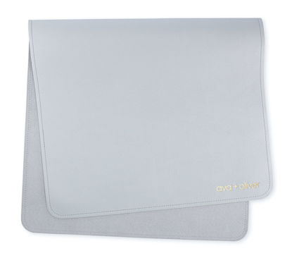 Picture of ava + oliver Vegan Leather Baby Changing Mat - Multipurpose Portable Wipeable Diaper Pad - Foldable for Travel (16 x 30 in) (Blue)