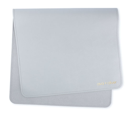 Picture of ava + oliver Vegan Leather Baby Changing Mat - Multipurpose Portable Wipeable Diaper Pad - Foldable for Travel (16 x 30 in) (Blue)