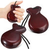 Picture of Motionchic 2 Pack Spanish Castanets Flamenco Castanets with String Traditional Wood Hand Percussion Castanets for Adults Kids Music Instrument Spain Souvenir Gift,1 Pair(Brown)
