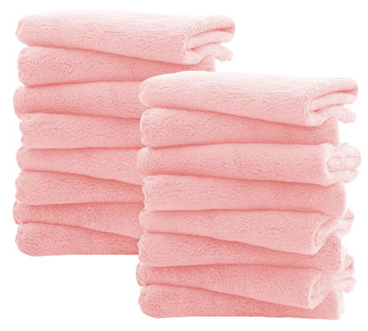 Picture of Spotted Play 16 Pack Burp Cloths for Baby - 20" by 10" Ultra Absorbent Burping Cloth, Newborn Towel - Milk Spit Up Rags - Burpy Cloths for Unisex, Boy, Girl - Burp Cloths Set (Pink)
