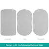 Picture of Waterproof Bassinet Sheets Fit for Halo, Dream on Me, Ingenuity, Fisher Price, Delta, Graco and Other Oval Bassinet Mattress, 2 Pack, Ultra Soft Microfiber Sheets, Grey