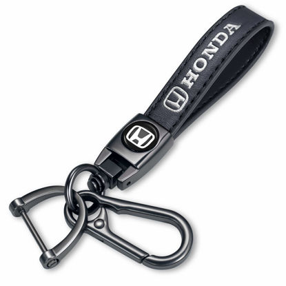 Picture of FUWEIALIYAN Car Key Fob Keyring Replacement for Honda Accord Civic CR-V CRV Pilot EX EX-L Travel，Honda Car Accessories Car Keychain Key Ring for Men and Women,Family Present(Black)
