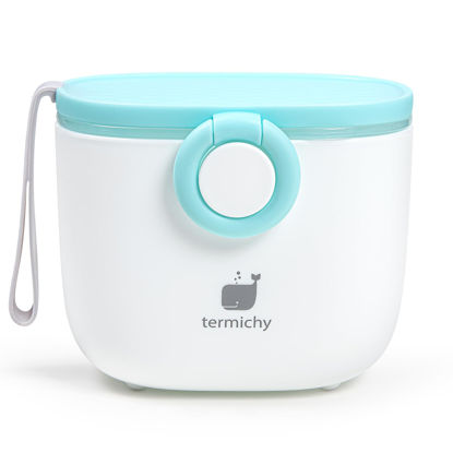 Picture of Termichy Baby Formula Dispenser, Portable Milk Powder Dispenser Container with Carry Handle and Scoop for Travel Outdoor Activities with Baby Infant, 8.8OZ, 0.55LB, 250g (Baby Blue)