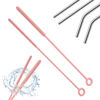 Picture of Leucite Straw Cleaner Brush, Silicone Straw Brush for Cleaning Metal Glass Straws, Drink Lid, Baby Bottle Caps, Coffeepot Spout, Hangable