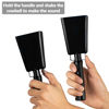 Picture of Cowbells 2pcs,Steel Cow Bell 8 inch with Handle,Cheering Hand Bell for Sports Events,Football Games,Party,Farm,Hand Chimes Musical Instruments (8 inch, Black)
