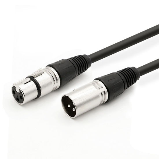 Picture of DREMAKE 33FT XLR to Speaker Cable Patch Cord XLR Cable 3Pin XLR Male to XLR Female Balanced Cable for Microphone, DJ, Pro, Live Sound & Performance - Black