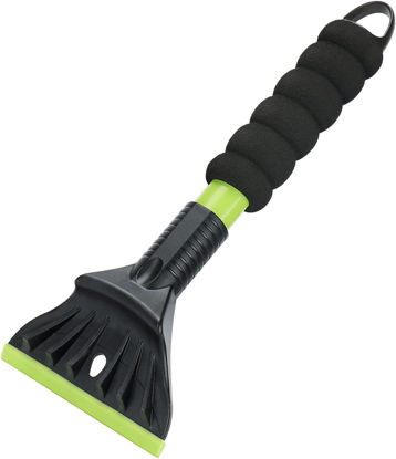 Picture of Nibule Oversized Ice Scrapers for Car Windshield, Snow Brush Scrapers Car Window Frost Removal with Foam Handle, 4.7Inch Large Soft Blade for SUVs Trucks-Scratch（1pc）