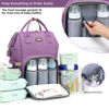 Picture of Diaper Bag Backpack, Diaper Bags For Baby Girls Boys, Baby Bags For Moms Dads, Baby Nappy Changing Bag With Insulated Pockets,Multi-Functional Waterproof Backpack With Stroller Straps-Purple