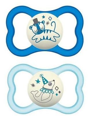 Picture of MAM Air Night & Day Baby Pacifier, for Sensitive Skin, Glows in The Dark, 2 Pack, 6-16 Months, Boys