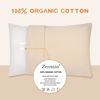 Picture of Zenssia Organic Cotton Toddler Pillowcase/Travel Pillowcase Pack of 2 Set 13x18 Inches with Envelope Closure - Soft & Breathable Baby Pillow Case Cover Solid Taupe