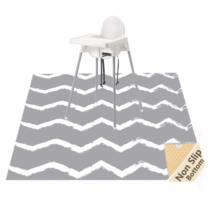 Picture of Large Splat Mat for Under High Chair/Arts/Crafts, WOMUMON Washable, Waterproof, Non Slip, Portable Floor Protector for Baby, Kids, Durable Spill, Splash Mat for Pet