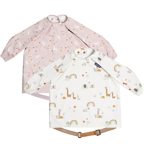 Picture of BIBaDO - Long Sleeve Baby Bibs - Babies & Toddlers 6-36 Months - Coverall Baby Led Weaning Bib - Easy Wipe, Soft & Waterproof