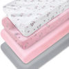 Picture of Changing Pad Cover for Girls 4 Pack, Comfy & Breathable Changing Table Cover for 32''x16" Changing Table Pads, Diaper Changing Pad Cover, Pink