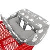 Picture of Soft Pillow Attached 2-in-1 Shopping Cart and High Chair Cover for Baby, Cotton Padded Cart Cover, Fold'n Roll Style, Portable with Carry Bag (Gray Elephant)