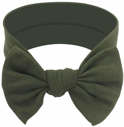 Picture of BABYGIZ Baby Girl Headbands-Infant,Toddler Cotton Handmade Hairbands with Bows Child Hair Accessories (Khaki Green)