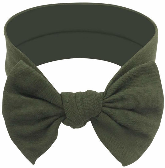 Picture of BABYGIZ Baby Girl Headbands-Infant,Toddler Cotton Handmade Hairbands with Bows Child Hair Accessories (Khaki Green)