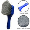 Picture of LUCKLYJONE Wheel & Tire Brush for Car Rim, Soft Bristle Car Wash Brush, Cleans Tires & Releases Dirt and Road Grime, Short Handle for Easy Scrubbing Blue