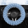 Picture of HighnessHwoo Fuzzy Winter Steering Wheel Covers for Women, Warm Cute Fluffy Car Wheel Cover for F150, Trucks, Jeep, Van, Soft Furry Auto Plush Large Car Handle Cover for Cold Weather, 15-16in, Blue