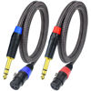 Picture of Ihurllu Balanced 1/4" TRS to XLR Female Microphone Cable, 3.3Feet 6.35mm Quarter Inch to 3pin XLR Female Stereo Interconnect Cable, Heavy Duty Nylon Braided, Gold Plated, for Mixer, Speaker -2Pack