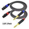 Picture of Ihurllu Balanced 1/4" TRS to XLR Female Microphone Cable, 3.3Feet 6.35mm Quarter Inch to 3pin XLR Female Stereo Interconnect Cable, Heavy Duty Nylon Braided, Gold Plated, for Mixer, Speaker -2Pack