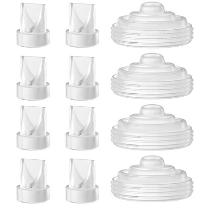 Picture of TOVVILD 8PCS Duckbill Valves 4PCS Silicone Diaphragm Compatible with Momcozy M5 Breast Pump, Replacement Pump Parts Accessories Compatible for M5 Momcozy,12PCS