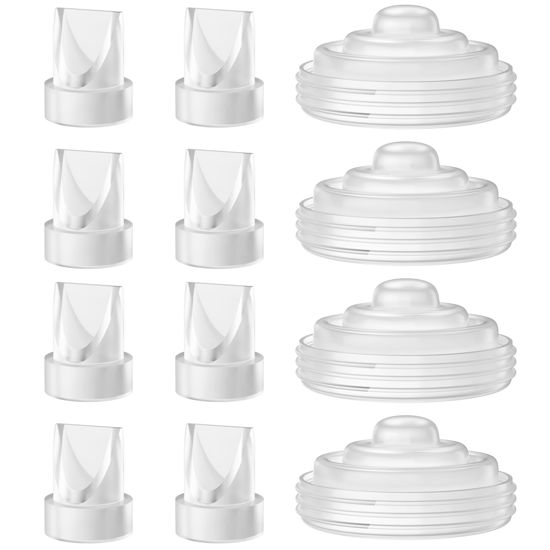 Picture of TOVVILD 8PCS Duckbill Valves 4PCS Silicone Diaphragm Compatible with Momcozy M5 Breast Pump, Replacement Pump Parts Accessories Compatible for M5 Momcozy,12PCS