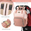 Picture of Diaper Bag Backpack, Diaper Bags For Baby Girls Boys, Baby Bags For Moms Dads, Baby Nappy Changing Bag With Insulated Pockets,Multi-Functional Waterproof Backpack With Stroller Straps -Pink light pink