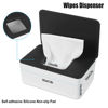 Picture of NOVWANG Wipes Dispenser, Baby Wipe Holder, Keeps Wipes Fresh, Refillable Wipe Container Baby Wipes Case for Bathroom Wipes Pouch Case, Black-White