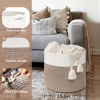 Picture of Goodpick Large Cotton Rope Basket, Blanket Basket Living Room 15.8"x15.8"x13.8"-Baby Laundry Basket Woven Storage Basket Nursery Bin