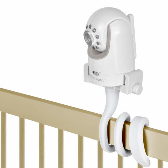 Picture of Baby Monitor Mount Camera Shelf Compatible with Infant Optics DXR 8 & DXR-8 Pro and Most Other Baby Monitors,Universal Baby Camera Holder,Attaches to Crib Cot Shelves or Furniture (White)