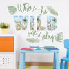 Picture of 27.95x21.65 Inches Watercolor Wild Jungle Animal Wall Decals Forest Animal Wall Stickers Removable Tiger Elephant Giraffe Wall Decals Decor for Baby's Nursery Playroom Bedroom Classroom Wall Decor