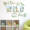 Picture of 27.95x21.65 Inches Watercolor Wild Jungle Animal Wall Decals Forest Animal Wall Stickers Removable Tiger Elephant Giraffe Wall Decals Decor for Baby's Nursery Playroom Bedroom Classroom Wall Decor