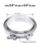 Picture of EVIL ENERGY 5.0 Inch V Band Clamp with Flange Male Female 304 Stainless Steel 1PC