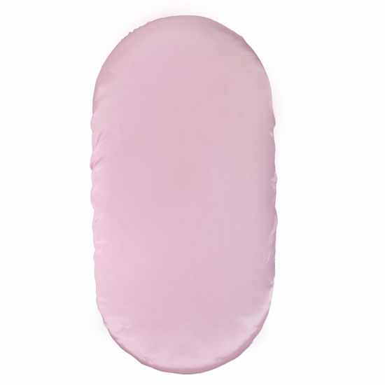 Picture of Pro Goleem Satin Bassinet Sheet Great for Baby Hair Soft Silk Feeling Sheet for Cradle or Bassinet Pad＆Mattress for Girls Gift for Newborn and Infant Pink
