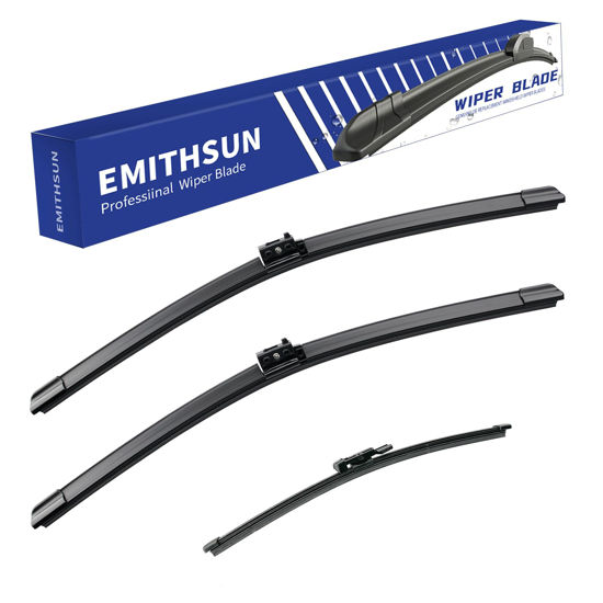 Picture of EMITHSUN® Windshield Wiper Blades Replacement for Mercedes-Benz GLA250 2016-2021,That Meet OEM Quality Front Rear Wipers Blade Set for My Car-24"+19"+12"(Set of 3)