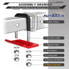 Picture of AUTMATCH Hitch Tightener Anti-Rattle Clamp, Heavy Duty Hitch Stabilizer for 1.25" and 2" Trailer Hitches, Rubber Isolator and Anti-Rust Double Coating Protective, Black & Red