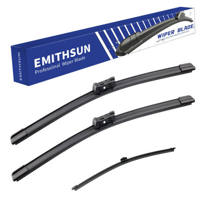Picture of EMITHSUN® Windshield Wiper Blades Replacement for BMW X1 2016-2022,That Meet OEM Quality Front Rear Wipers Blade Set for My Car-26"+16"+14"(Set of 3)
