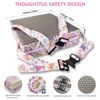 Picture of Toddler Booster Seat for Dining Table,4 Inches Washable Double Safer Straps Non-Slip Bottom Booster Seat for Kids, Portable Travel High Density Sponge Detachable Increasing Cushion for Child...