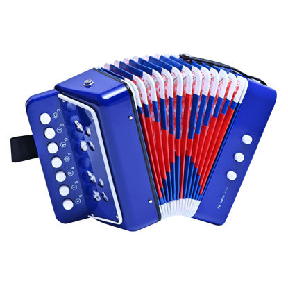 Picture of Kids Accordion 10 keys Button Accordian,Musical Instrument,Mini Accordion for Children Beginners (Blue)
